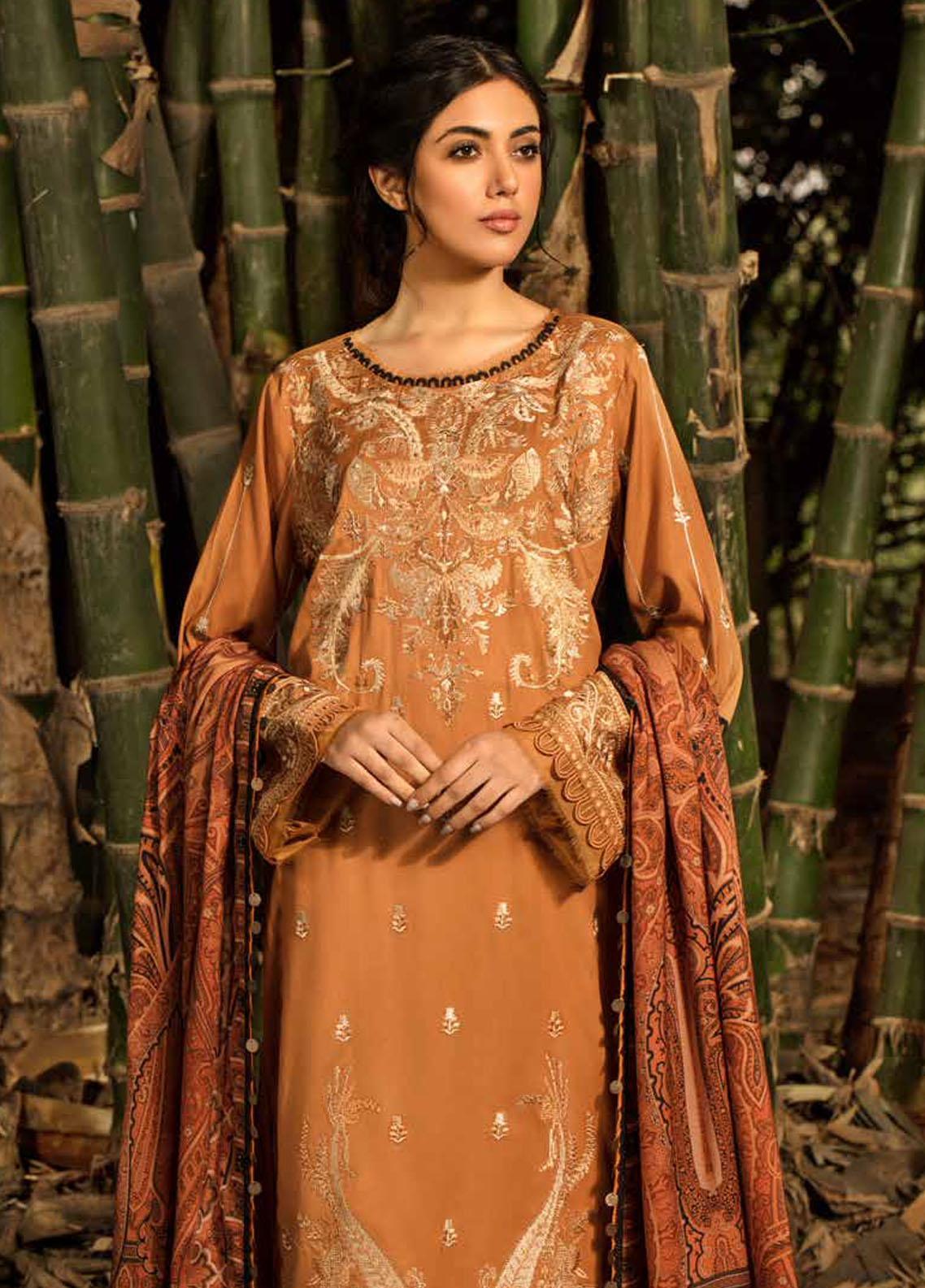 Sobia Nazir Embroidered Cottel Suit Unstitched 3 Piece SNWS 05B – Winter Collection