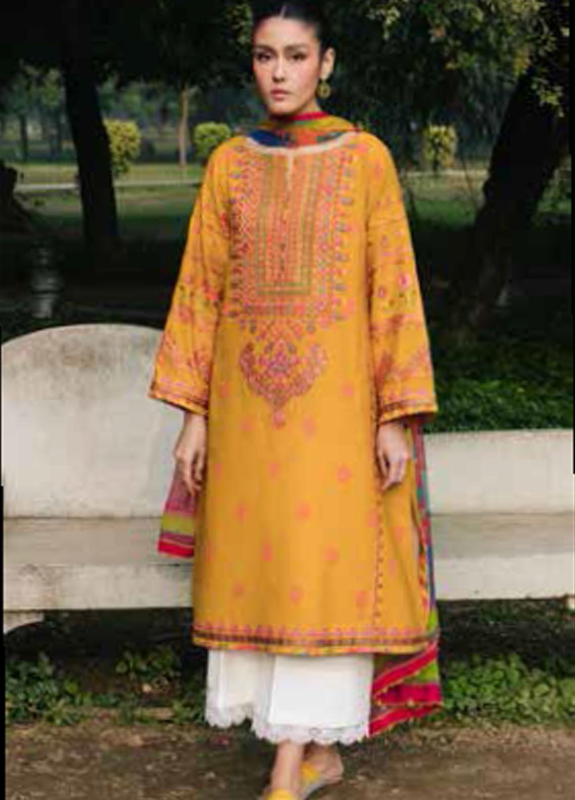 Coco By Zara Shahjahan Embroidered Lawn Suit Unstitched 3 Piece 9A CZSL22 - Summer Collection