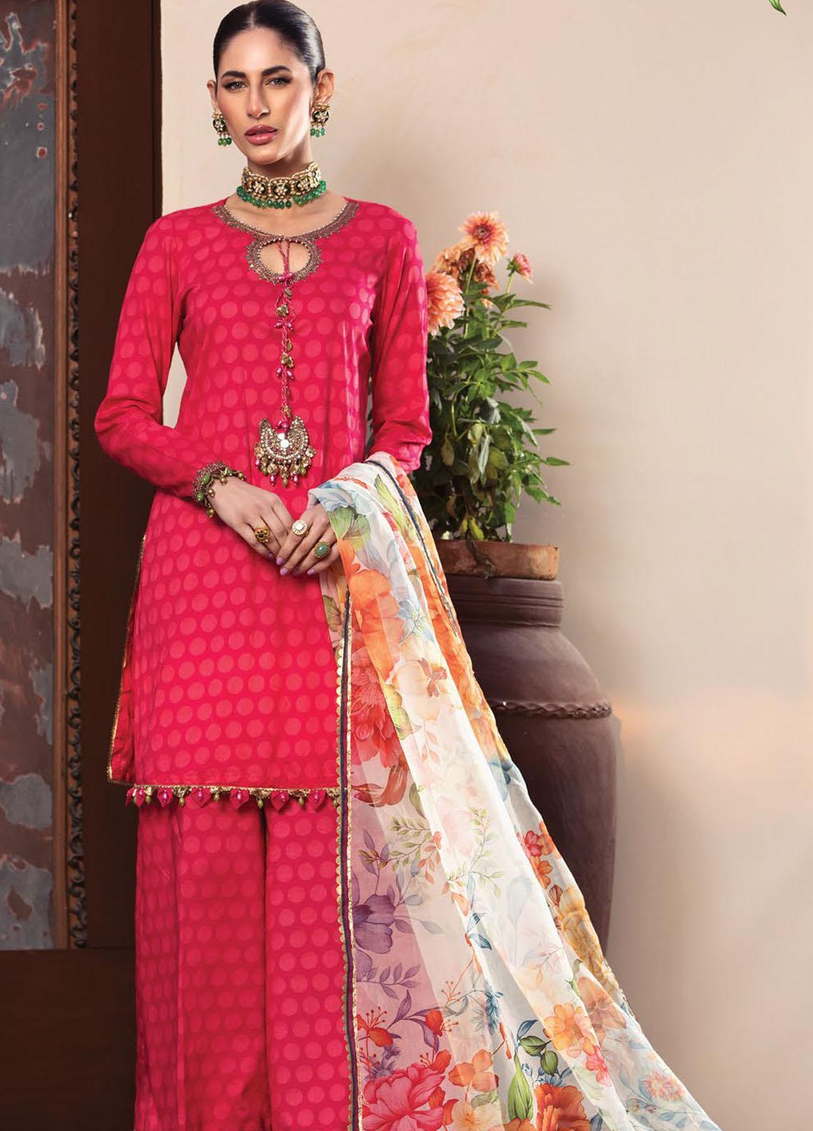 Secret Garden By Maria B Printed Lawn Suit Unstitched 3 Piece 04 A MBPL22 - Summer Collection