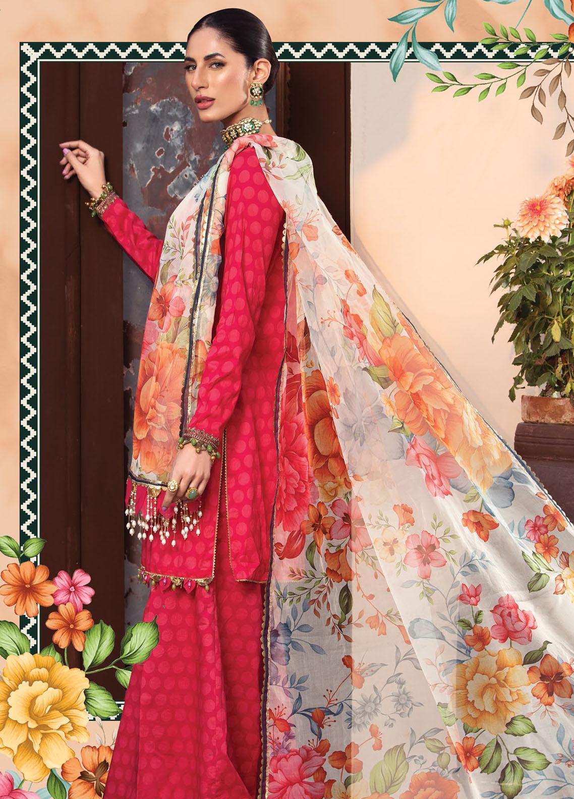 Secret Garden By Maria B Printed Lawn Suit Unstitched 3 Piece 04 A MBPL22 – Summer Collection
