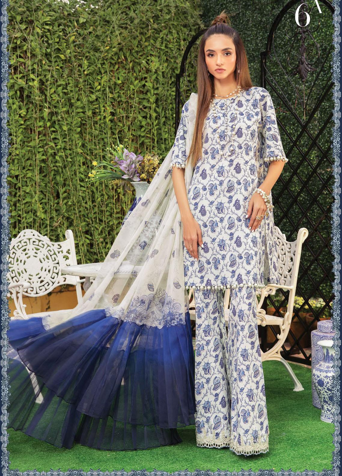 Secret Garden By Maria B Printed Lawn Suit Unstitched 3 Piece 06 A MBPL22 - Summer Collection