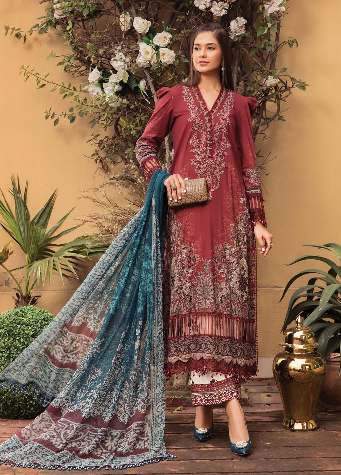 Secret Garden By Maria B Printed Lawn Suit Unstitched 3 Piece 07 B MBPL22 - Summer Collection