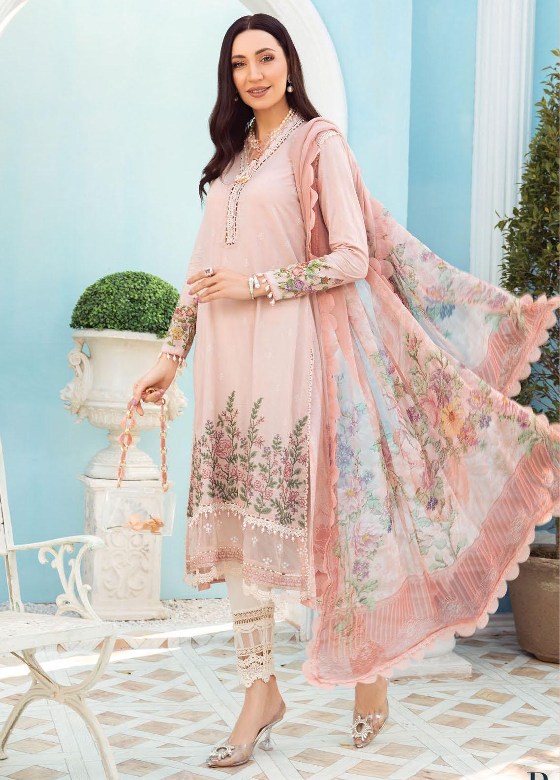 Secret Garden By Maria B Printed Lawn Suit Unstitched 3 Piece 08 B MBPL22 - Summer Collection
