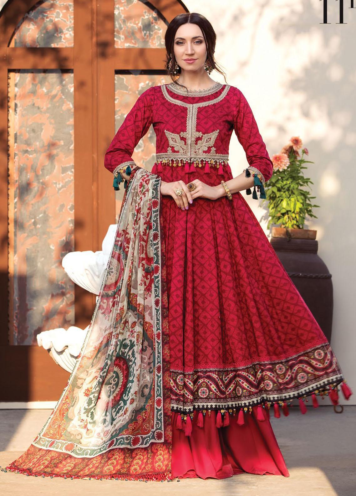 Secret Garden By Maria B Printed Lawn Suit Unstitched 3 Piece 11 B MBPL22 - Summer Collection