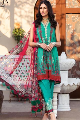 Secret Garden By Maria B Printed Lawn Suit Unstitched 3 Piece 12 A MBPL22 - Summer Collection