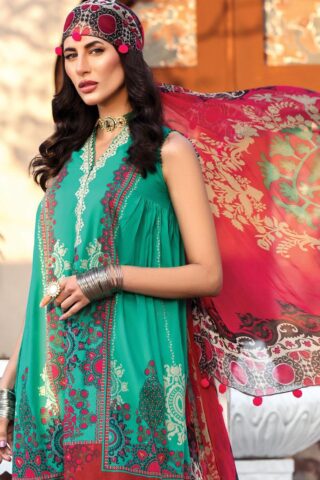 Secret Garden By Maria B Printed Lawn Suit Unstitched 3 Piece 12 A MBPL22 - Summer Collection
