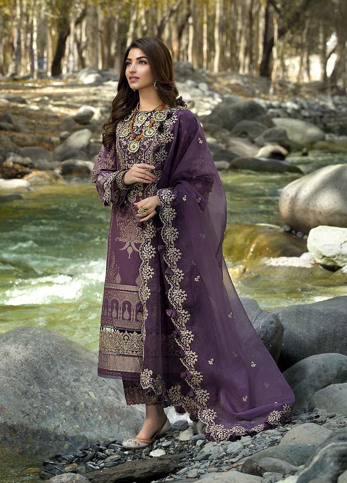 Shehr-e-Yaar By Asim Jofa Embroidered Jacquard Suit Unstitched 3 Piece 12 AJSL22 - Luxury Collection