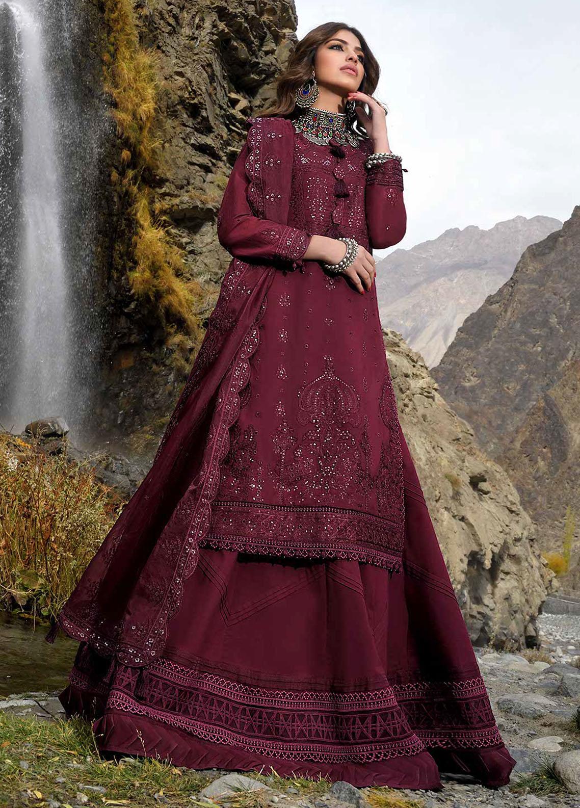 Shehr-e-Yaar By Asim Jofa Embroidered Lawn Suit Unstitched 3 Piece 19 AJSL22 - Luxury Collection