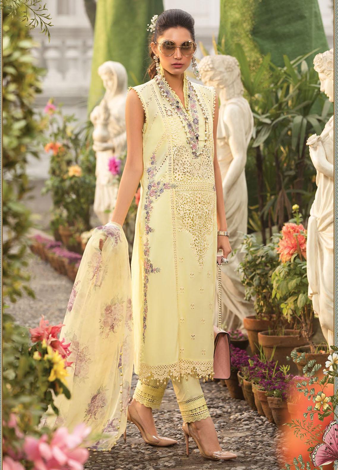 Maria B Embroidered Lawn Suit Unstitched 3 Piece 12 B MBMTL22 - Summer Collection