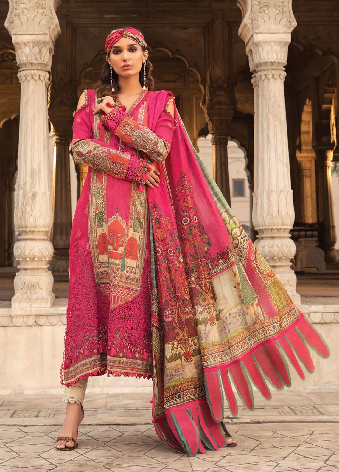 Maria B Embroidered Lawn Suit Unstitched 3 Piece 13 B MBMTL22 - Summer Collection