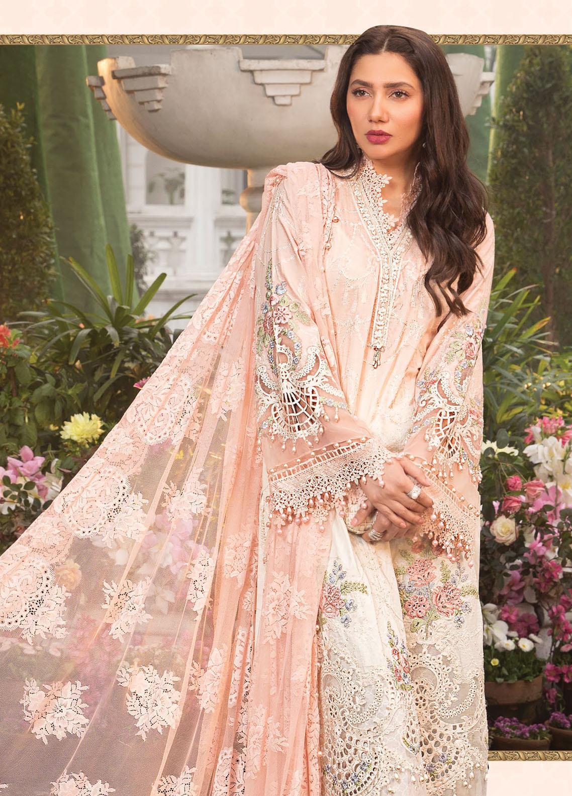 Maria B Embroidered Lawn Suit Unstitched 3 Piece 02 B MBMTL22 – Summer Collection