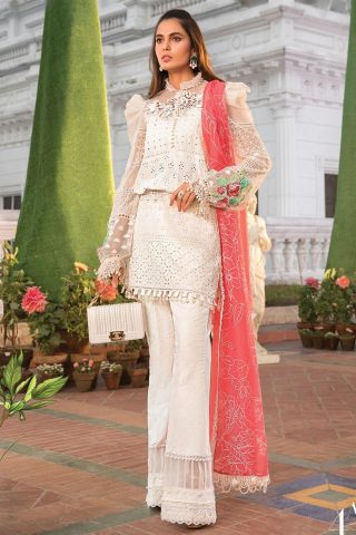 Maria B Embroidered Lawn Suit Unstitched 3 Piece 04 A MBMTL22 - Summer Collection