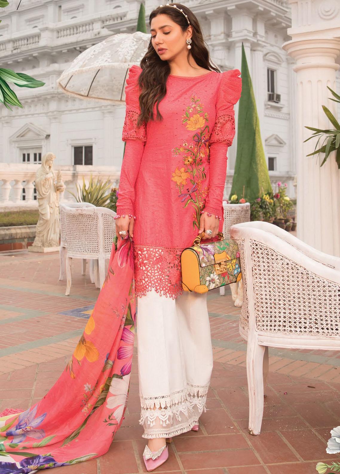 Maria B Embroidered Lawn Suit Unstitched 3 Piece 07 A MBMTL22 - Summer Collection