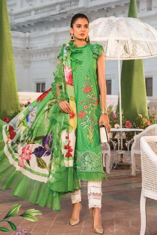 Maria B Embroidered Lawn Suit Unstitched 3 Piece 07 B MBMTL22 - Summer Collection