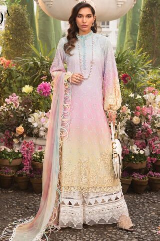 Maria B Embroidered Lawn Suit Unstitched 3 Piece 09 A MBMTL22 - Summer Collection