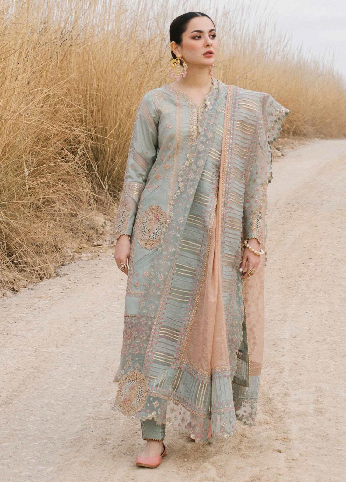 Marahil By Qalamkar Embroidered Lawn Suit Unstitched 3 Piece 01 QML22 - Summer Collection