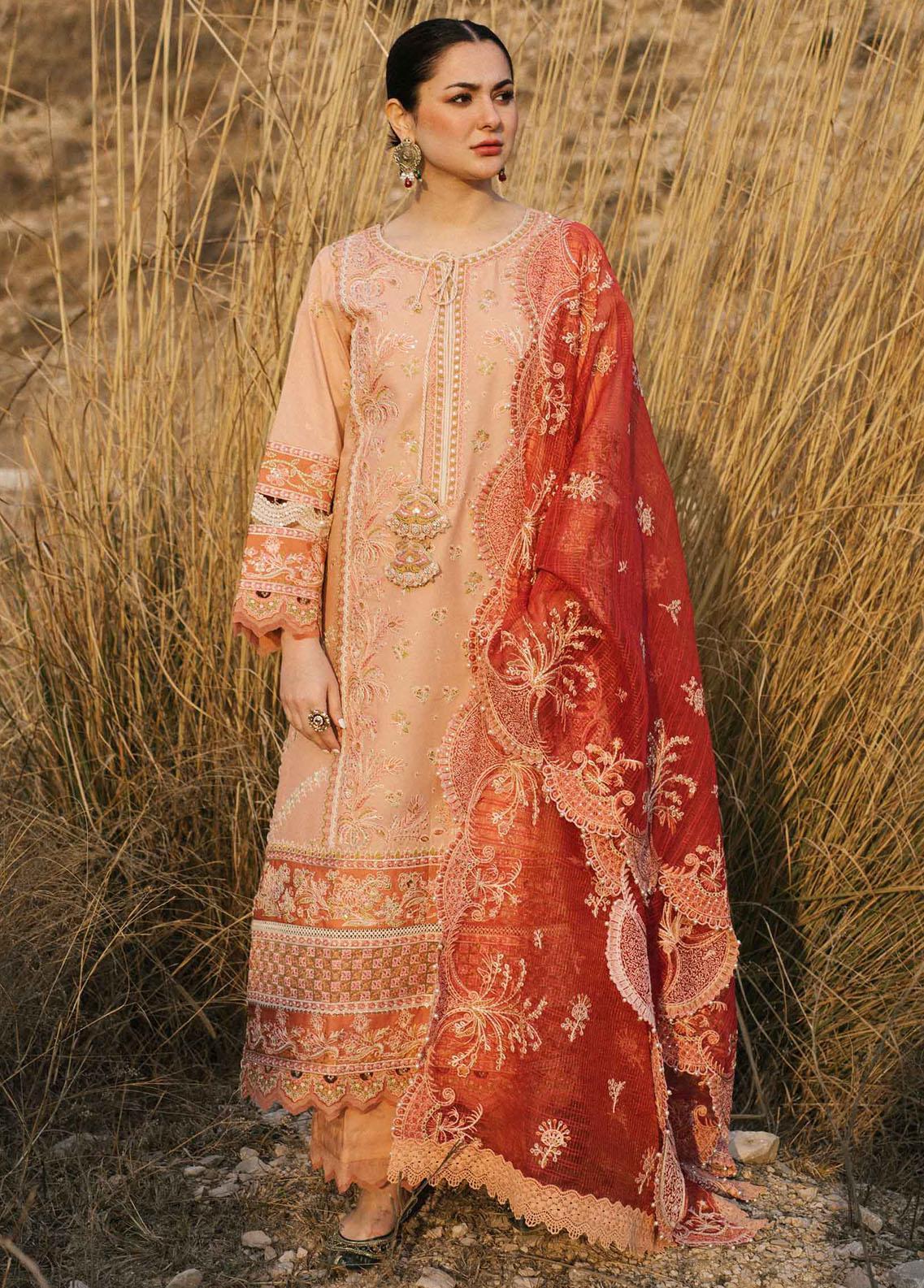 Marahil By Qalamkar Embroidered Lawn Suit Unstitched 3 Piece 08 Sefa QML22 – Summer Collection