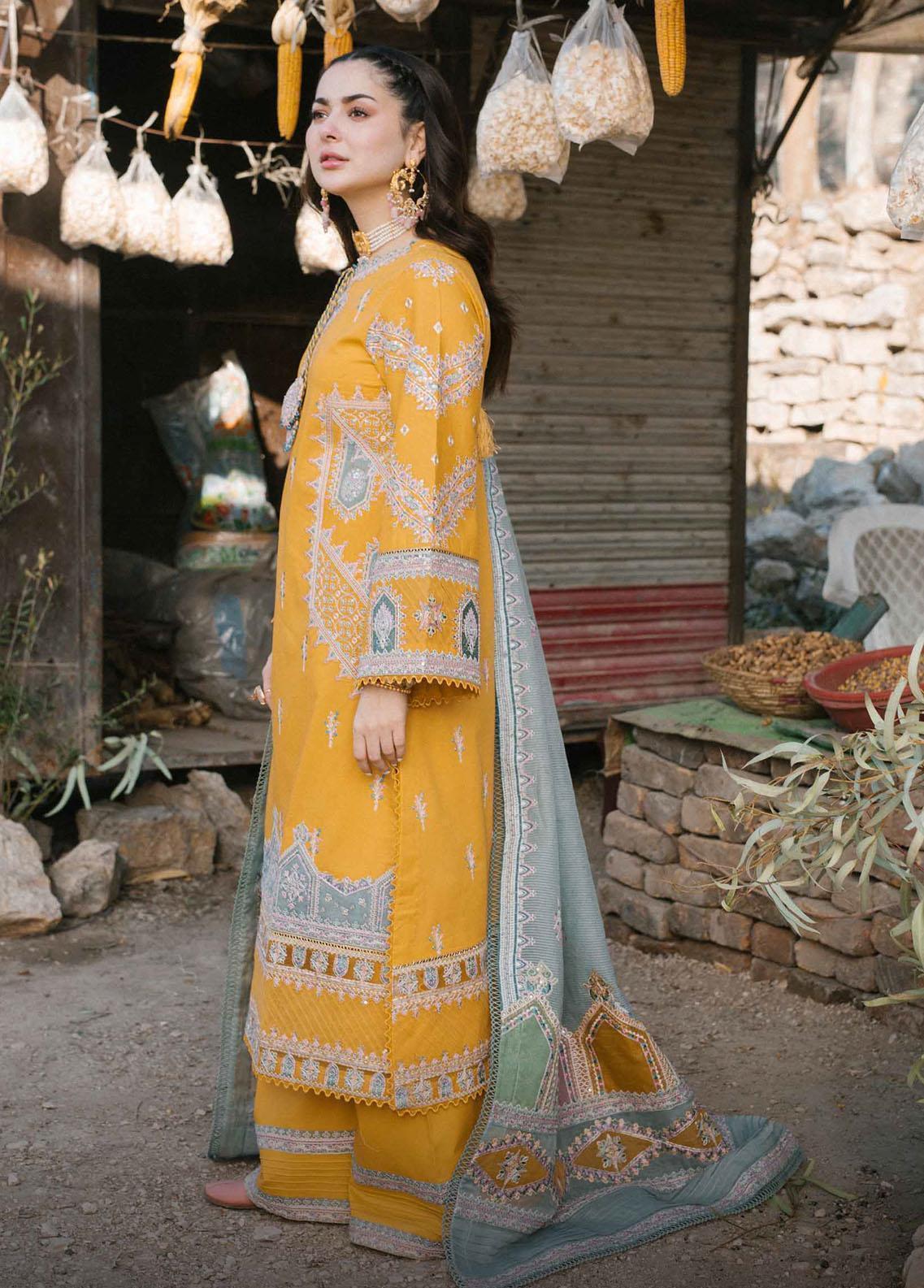 Marahil By Qalamkar Embroidered Lawn Suit Unstitched 3 Piece 12 Fearie QML22 – Summer Collection