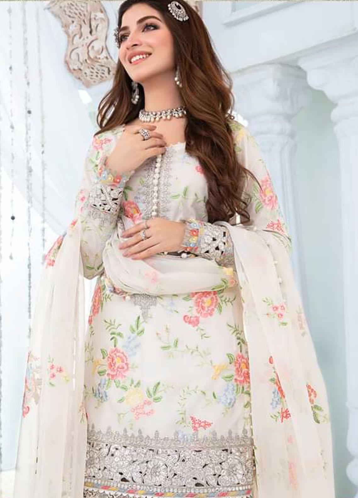 Maria B Embroidered Lawn Suit Unstitched 3 Piece 02 MBEL22 - Eid Collection