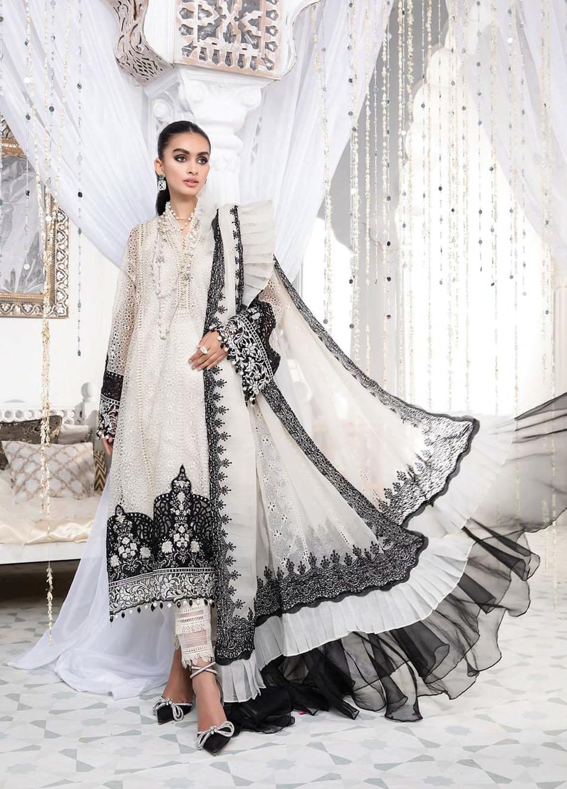 Maria B Embroidered Lawn Suit Unstitched 3 Piece 05 MBEL22 Eid