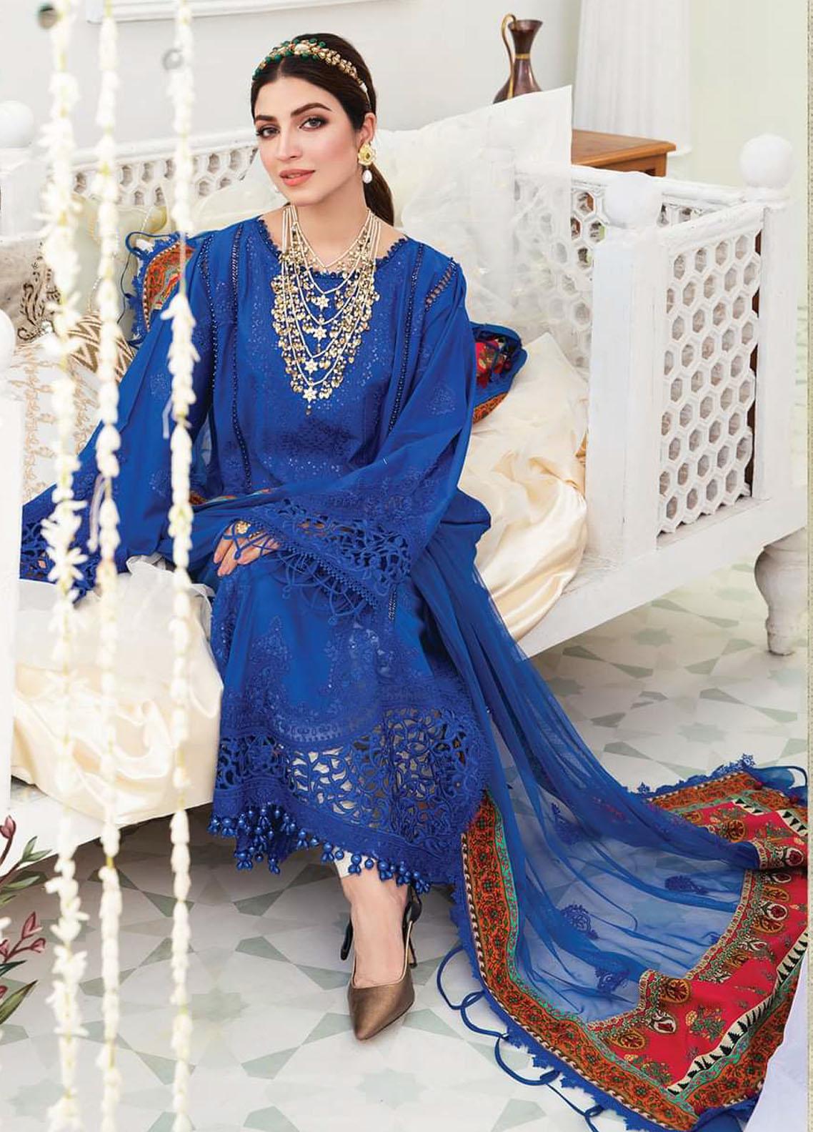 Maria B Embroidered Lawn Suit Unstitched 3 Piece 08 MBEL22 – Eid Collection