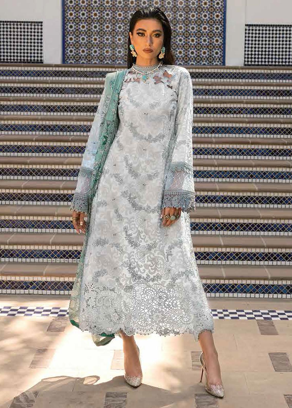 Hemline By Mushq Embroidered Lawn Suit Unstitched 3 Piece 06B Surf Spray MHL22 - Summer Collection