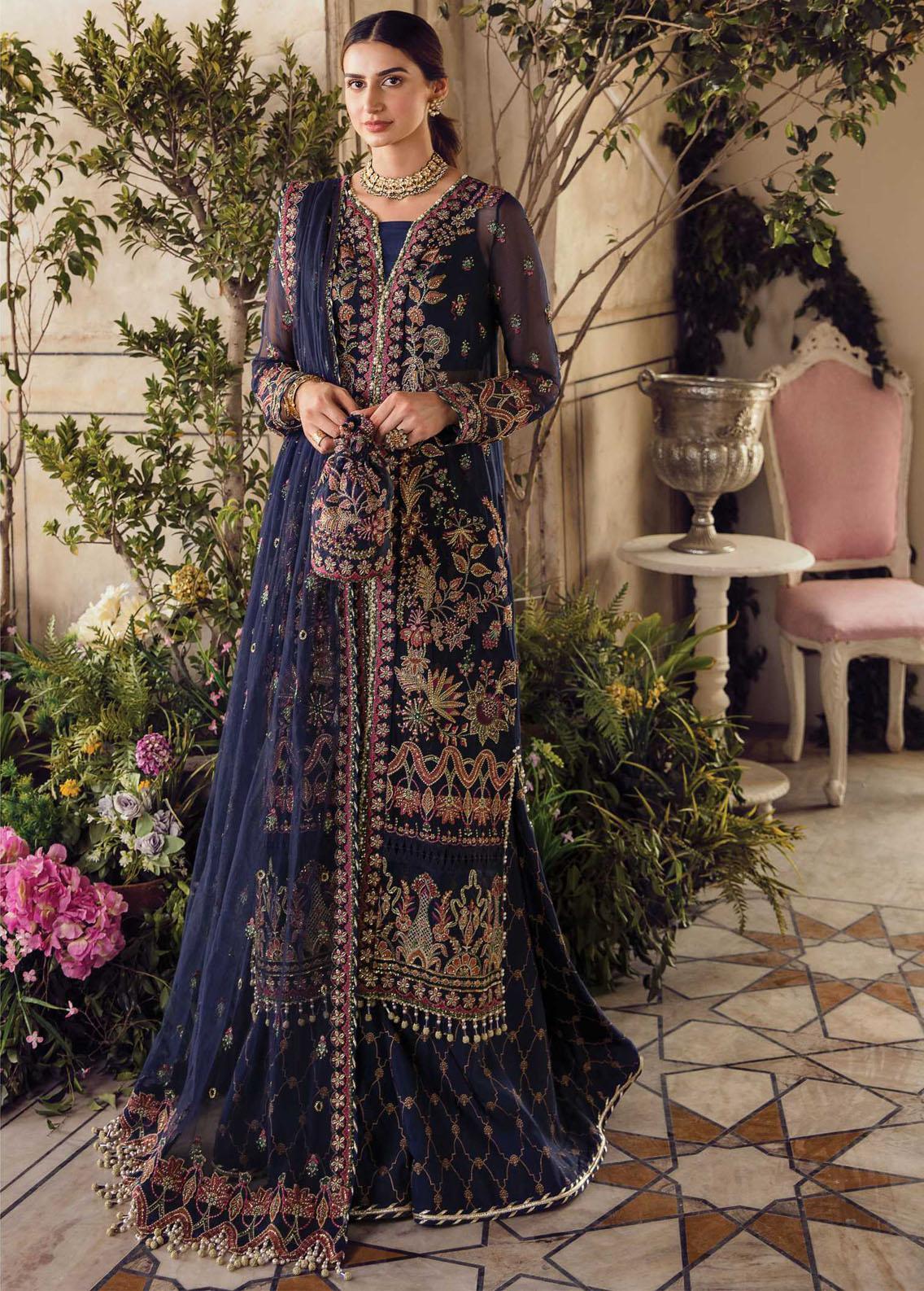 La Fuchsia By Afrozeh Embroidered Chiffon Suit Unstitched 3 Piece AFWC22-03 Marile – Wedding Collection