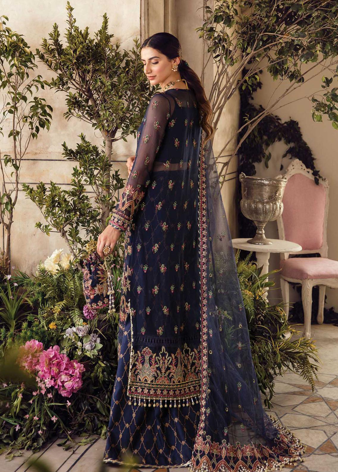 La Fuchsia By Afrozeh Embroidered Chiffon Suit Unstitched 3 Piece AFWC22-03 Marile - Wedding Collection