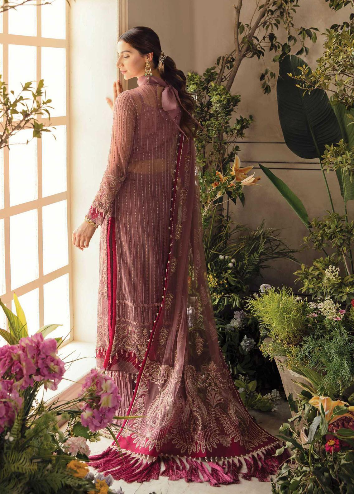 La Fuchsia By Afrozeh Embroidered Net Suit Unstitched 3 Piece AFWC22-07 Valentina – Wedding Collection