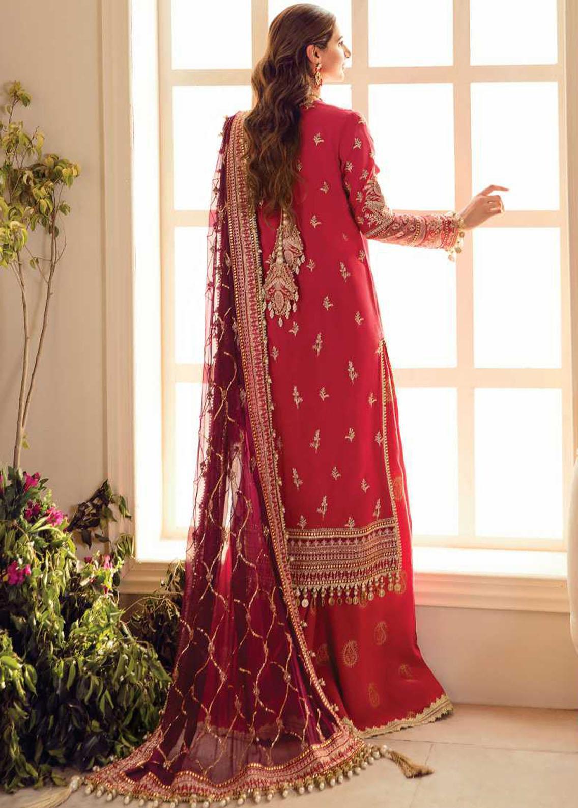 La Fuchsia By Afrozeh Embroidered Net Suit Unstitched 3 Piece AFWC22-09 Zinnia – Wedding Collection