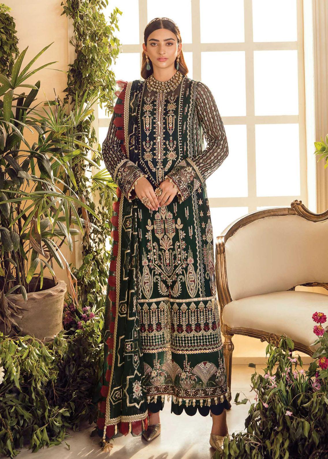 La Fuchsia By Afrozeh Embroidered Chiffon Suit Unstitched 3 Piece AFWC22-10 Laurel – Wedding Collection