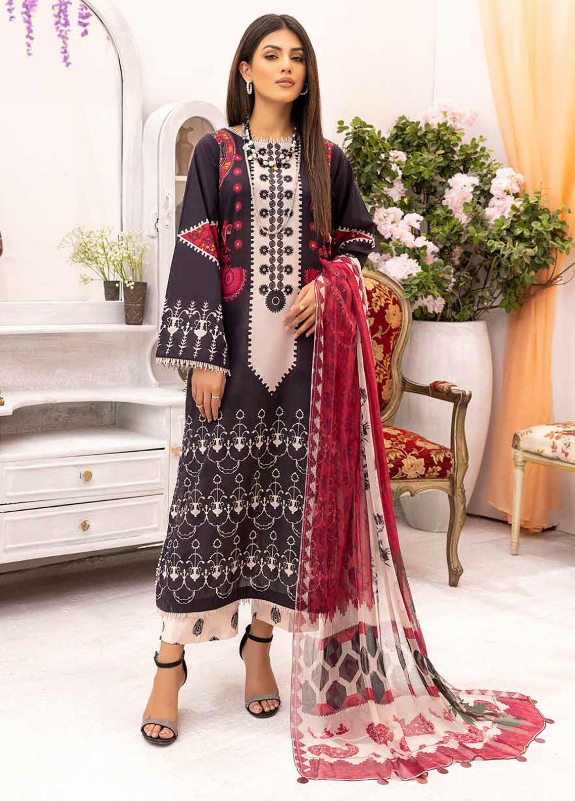 C-Prints By Charizma Embroidered Lawn Suit Unstitched 3 Piece CZ22CPL-35 - Summer Collection
