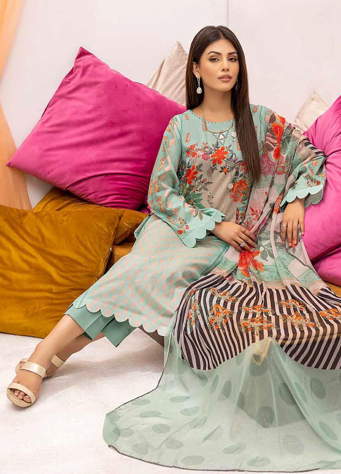 C-Prints By Charizma Embroidered Lawn Suit Unstitched 3 Piece CZ22CPL-36 - Summer Collection