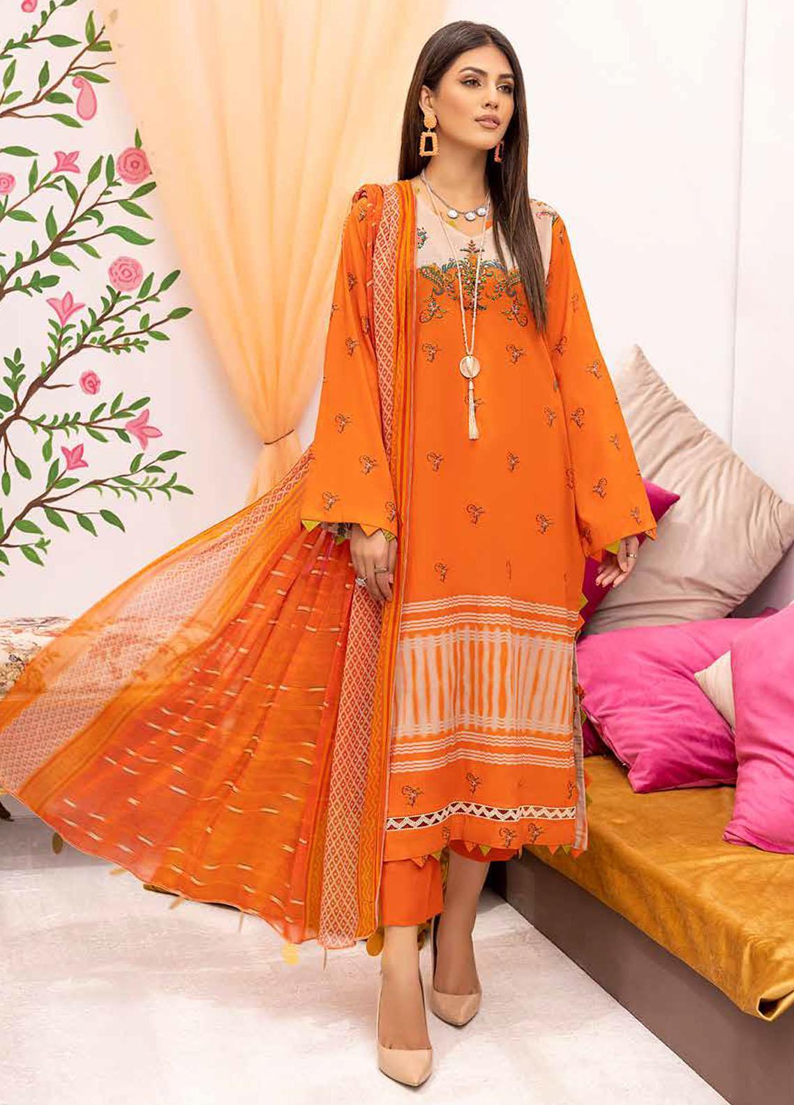 C-Prints By Charizma Embroidered Lawn Suit Unstitched 3 Piece CZ22CPL-39 - Summer Collection