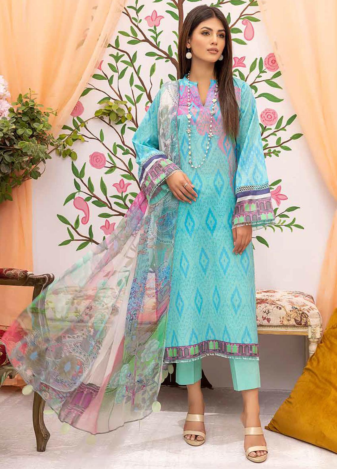 C-Prints By Charizma Embroidered Lawn Suit Unstitched 3 Piece CZ22CPL-40 - Summer Collection