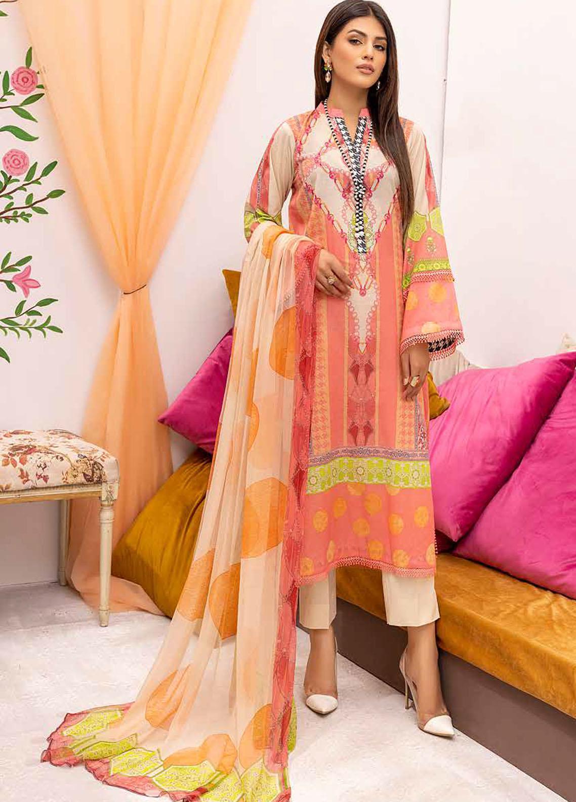 C-Prints By Charizma Embroidered Lawn Suit Unstitched 3 Piece CZ22CPL-42 - Summer Collection