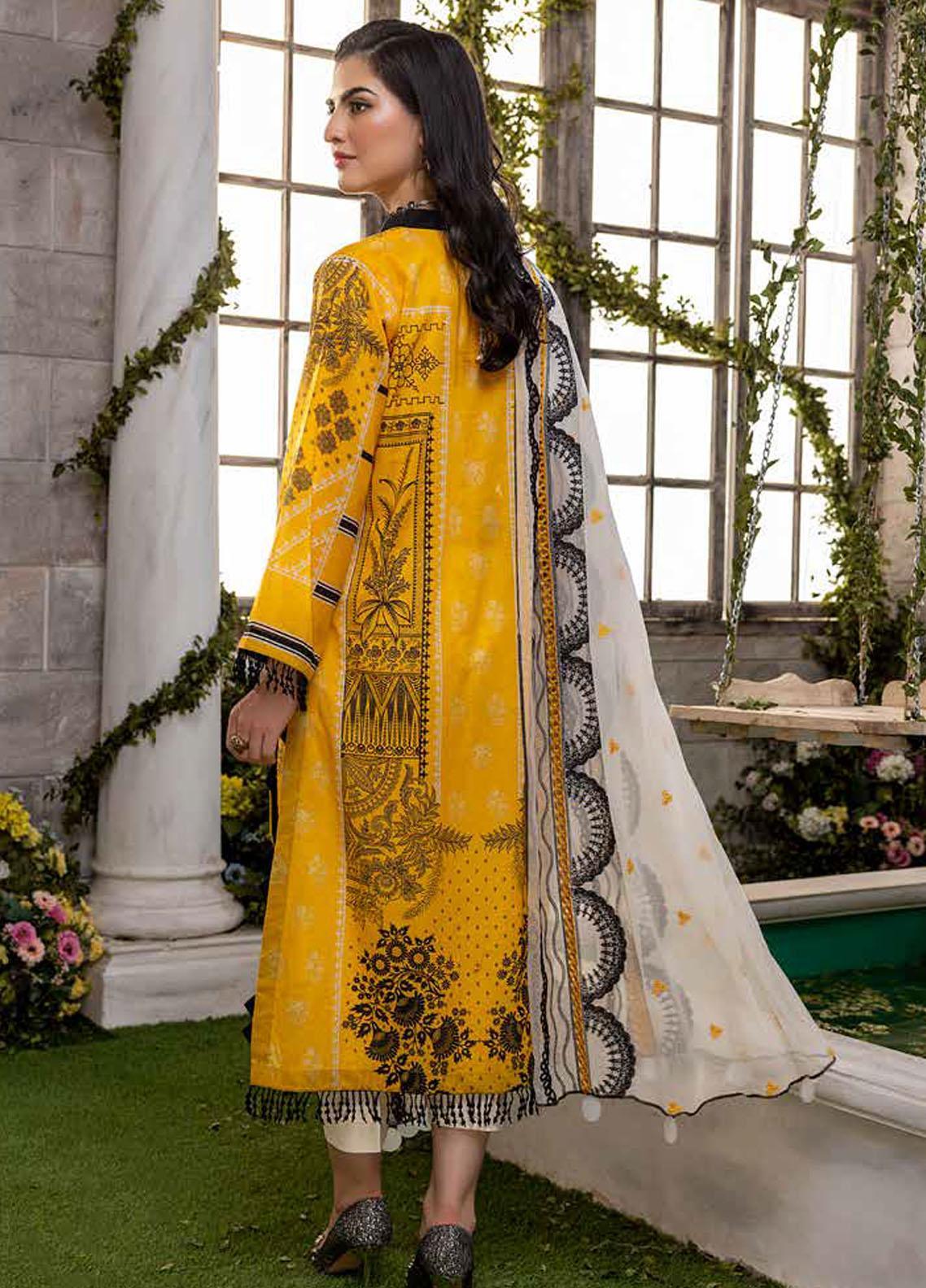 Charizma Combination Embroidered Lawn Suit Unstitched 3 Piece 01 CRZCV422 - Summer Collection