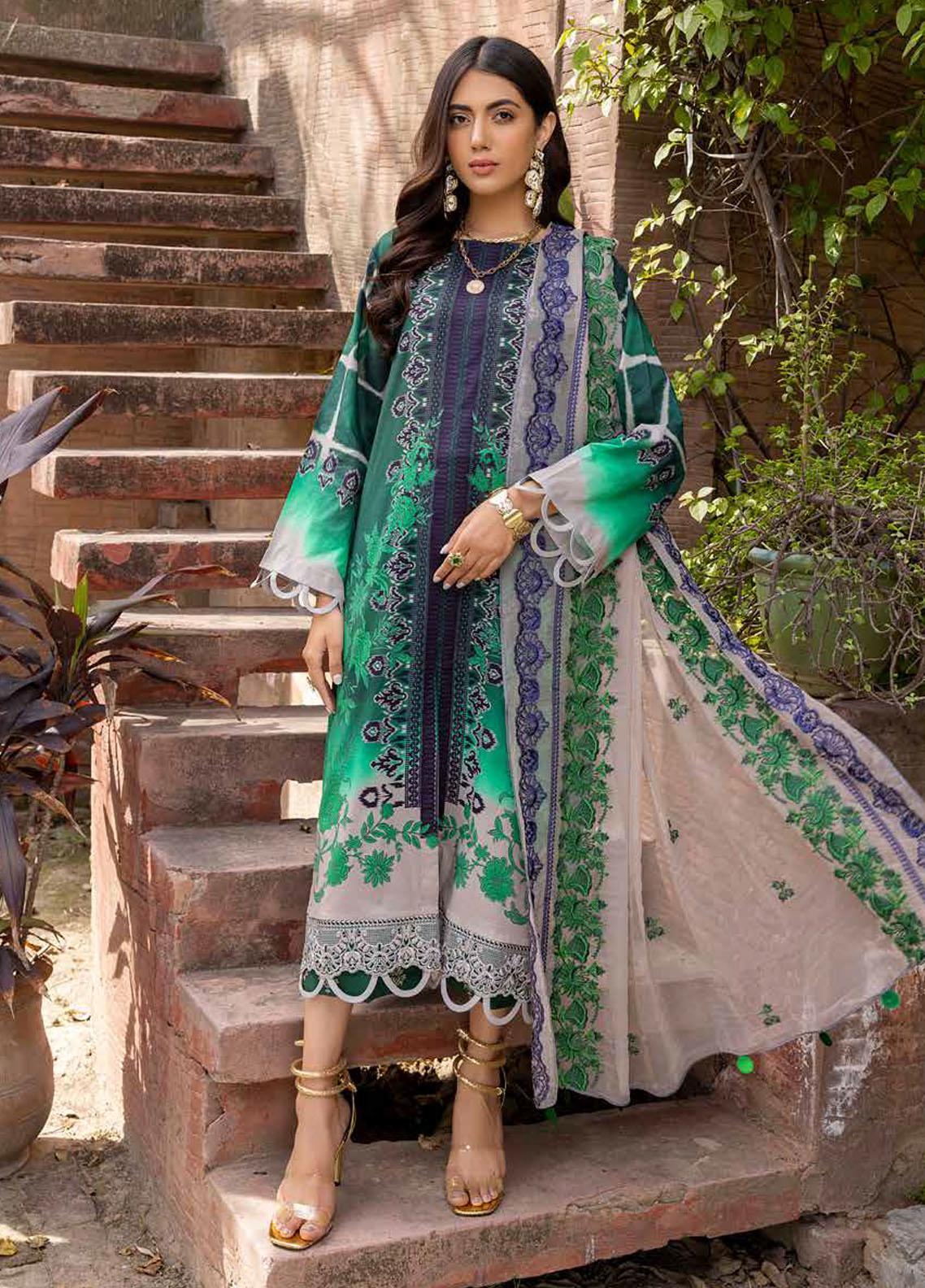Charizma Combination Embroidered Lawn Suit Unstitched 3 Piece 28 CRZCV422 – Summer Collection