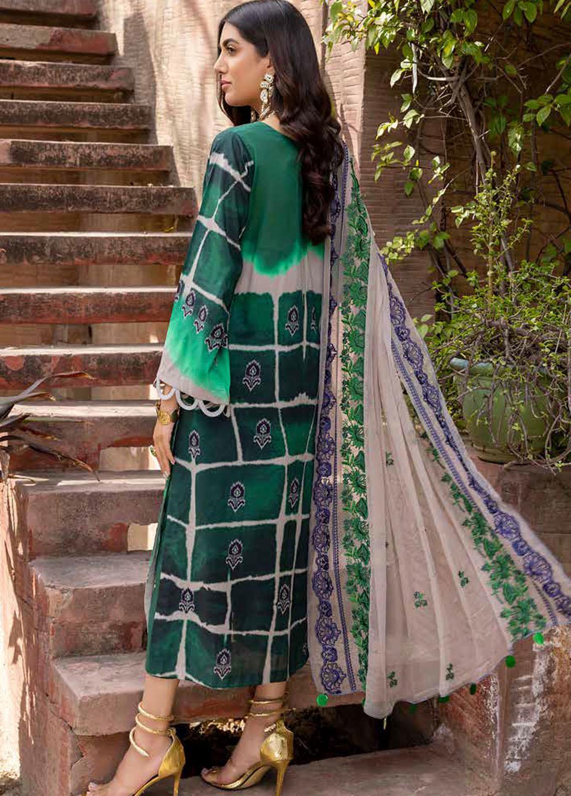 Charizma Combination Embroidered Lawn Suit Unstitched 3 Piece 28 CRZCV422 - Summer Collection