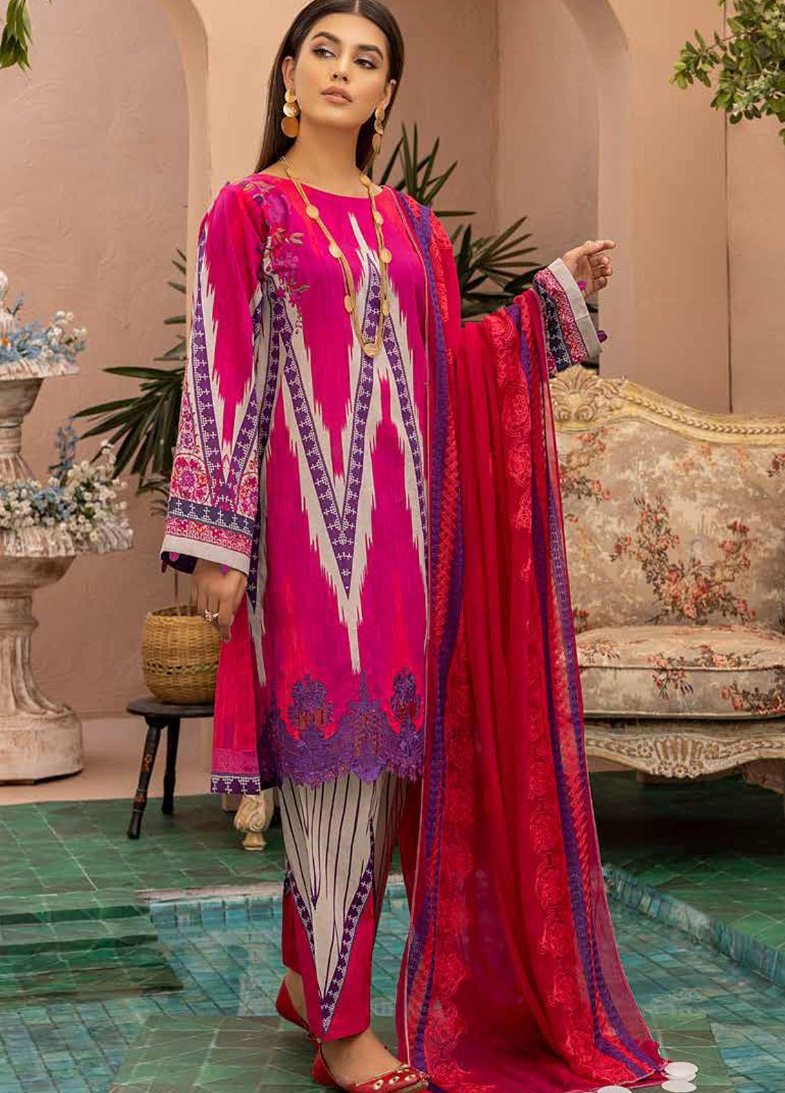 Charizma Combination Embroidered Lawn Suit Unstitched 3 Piece 29 CRZCV422 - Summer Collection