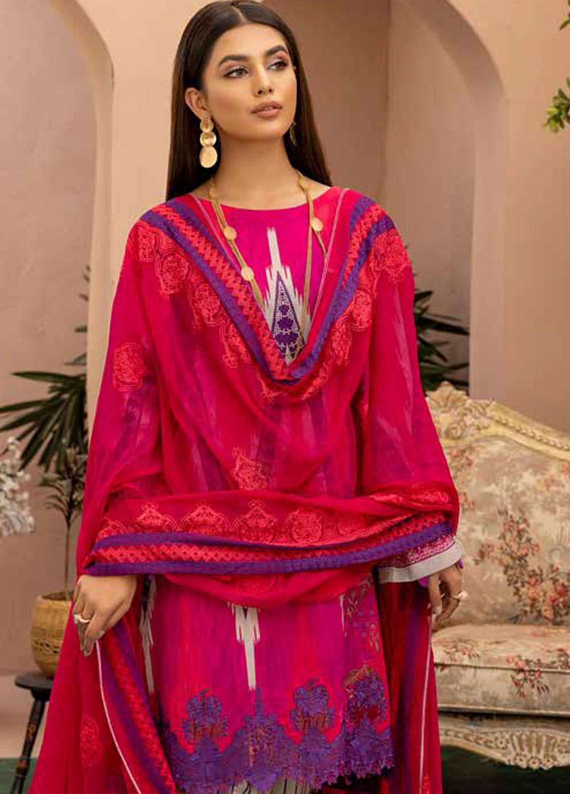 Charizma Combination Embroidered Lawn Suit Unstitched 3 Piece 29 CRZCV422 - Summer Collection