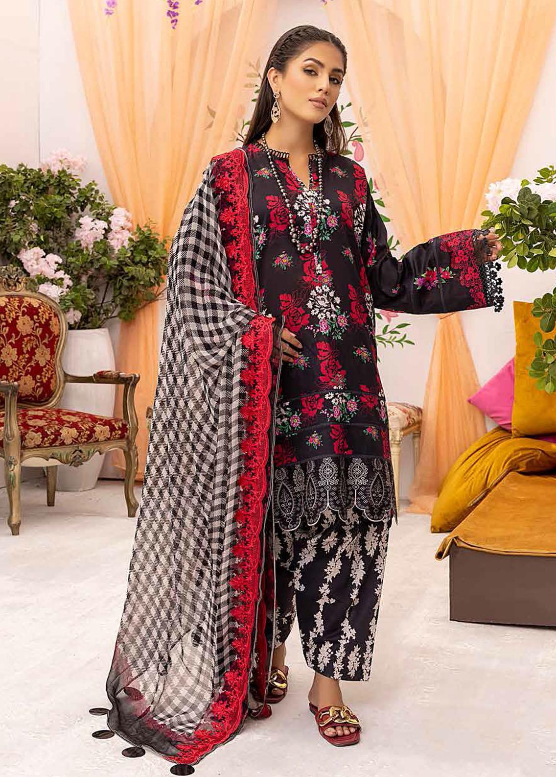 Print Melody By Charizma Embroidered Lawn Suit Unstitched 3 Piece CRZ22-PMV6 PEC-56 – Summer Collection