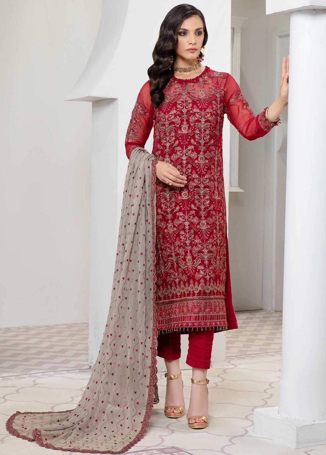 Pareesia by Zarif Embroidered  Suits Unstitched 3 Piece ZR25UF ZP 07 LILAC - Luxury Collection