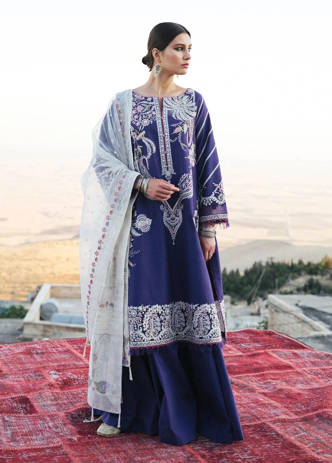 Zara Shahjahan Embroidered Lawn Suit Unstitched 3 Piece 02 DINA ZSL22 – Summer Collection