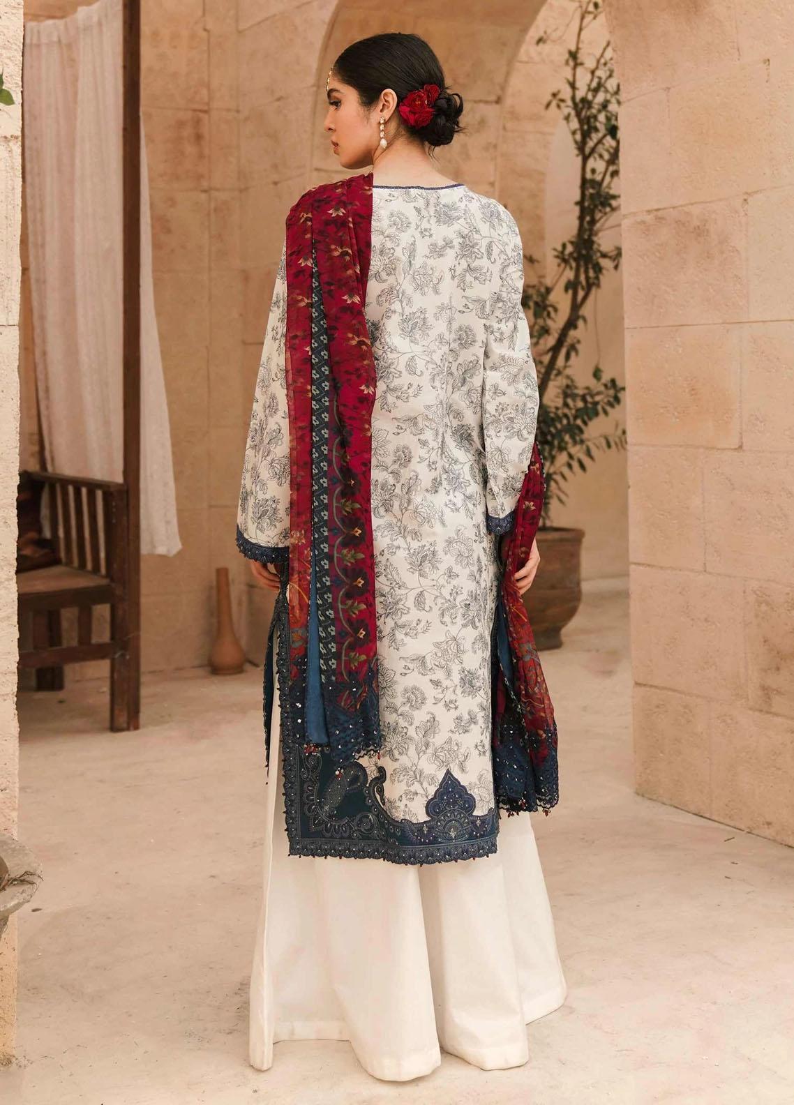 Zara Shahjahan Embroidered Lawn Suit Unstitched 3 Piece 04 MEER ZSL22 – Summer Collection