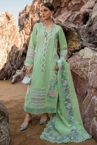 Crimson Embroidered Lawn Suit Unstitched 3 Piece CL23 D7B - Luxury Collection