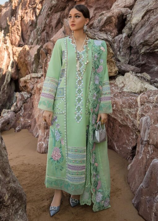 Crimson Embroidered Lawn Suit Unstitched 3 Piece CL23 D7B - Luxury Collection